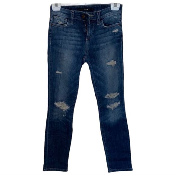 Joe’s Ripped Keagan Distressed Mid Rise Straight Jeans Dark Wash Blue Size 32 - Picture 4 of 9
